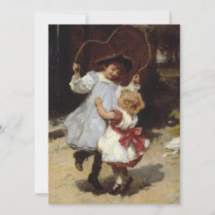 Girls Jumping with a Skipping Rope Card