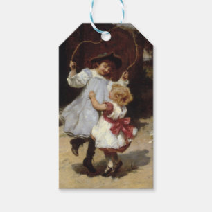Girls Jumping with a Skipping Rope Gift Tags