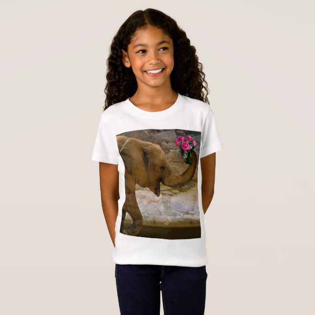Girl's Jungle Elephant Tshirt (Front Full)