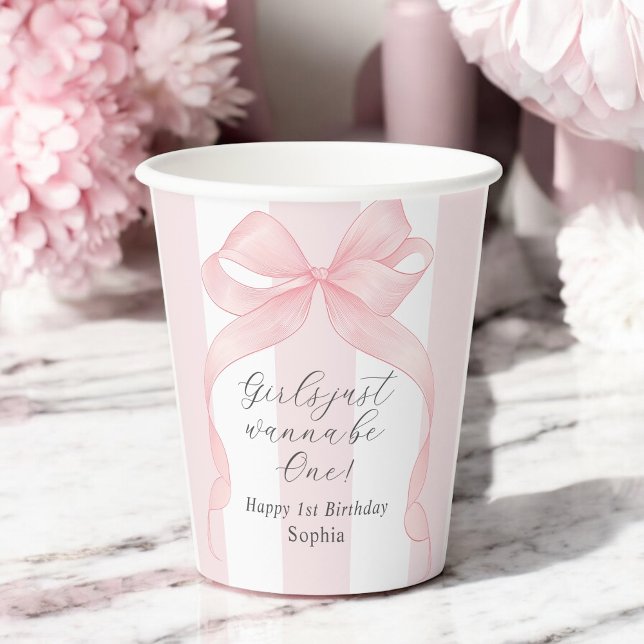 Girls Just Wanna Be One 1st Birthday Paper Cups (Creator Uploaded)