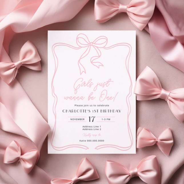 Girls Just Wanna be One Birthday Invitation (Creator Uploaded)