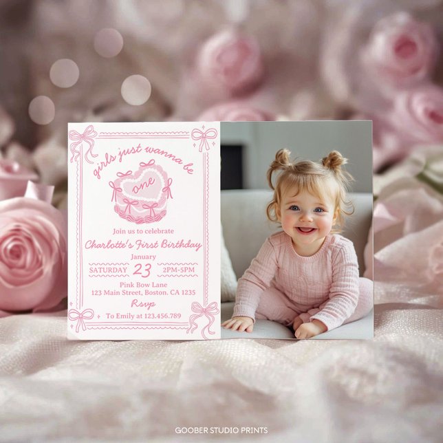 Girls Just Wanna Be One Birthday Invitation (Creator Uploaded)