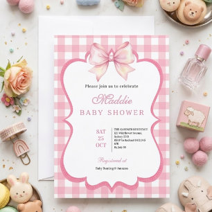 Girls Just Wanna Be One Pink Bow 1st Birthday Invitation