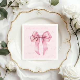 Girls just wanna be One Pink Bow 1st Birthday Napkin