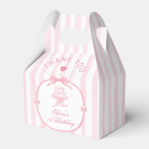 Girls Just Wanna be One Pink Bow Thank You Favour Box