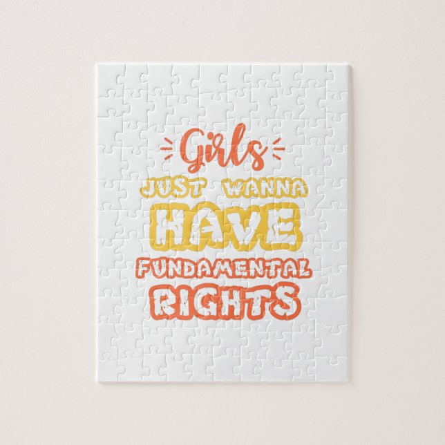 girls just wanna have fundamental human rights jigsaw puzzle (Vertical)