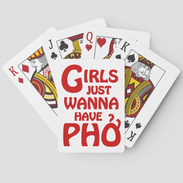 Girls Just Wanna Have Phở Playing Cards (Back)