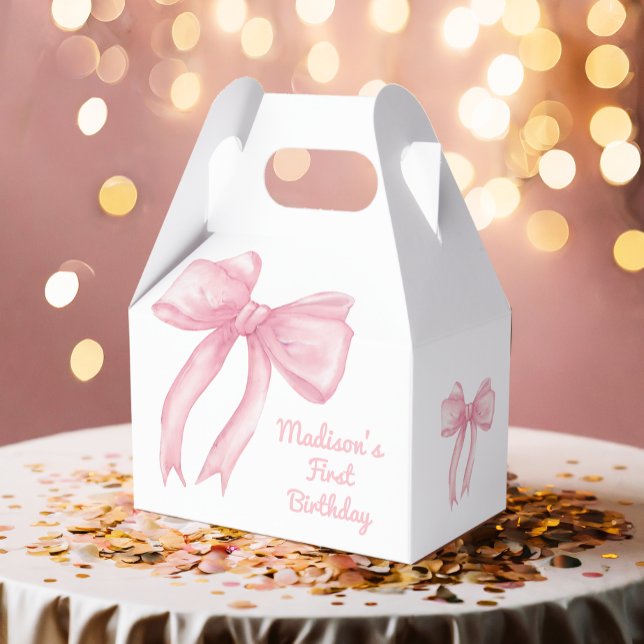 Girls Just Wanne Be One Pink Bow Coquette Birthday Favour Box (Creator Uploaded)