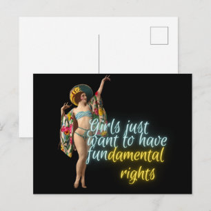 Girls Just Want Fundamental Rights Campy Dancer Postcard