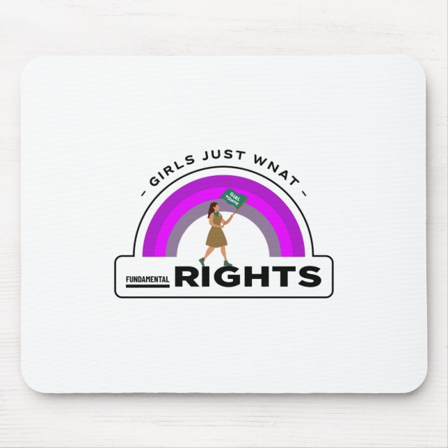 Girls Just Want Fundamental Rights Mouse Pad (Front)
