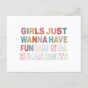 Girls Just Want to Have Fundamental Human Rights F Holiday Postcard