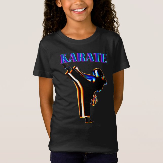Girls Karate Abstract Blur T-Shirt (Front)