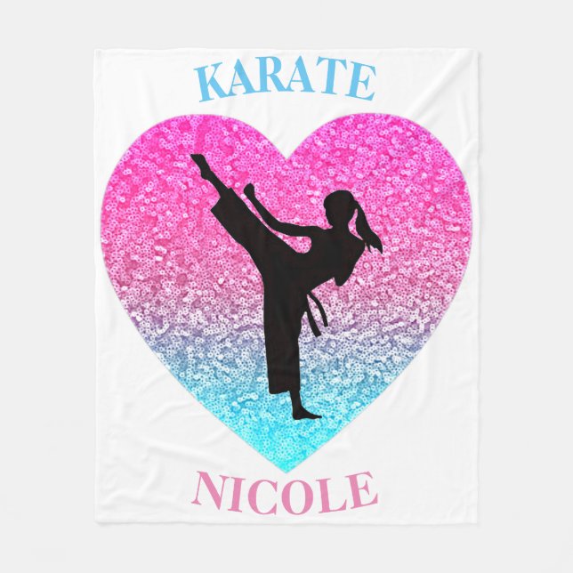 Girls Karate Fleece Blanket (Front)