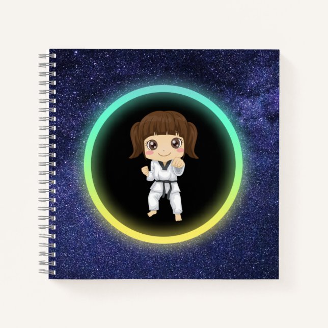 Girls Karate Galaxy   Notebook (Front)