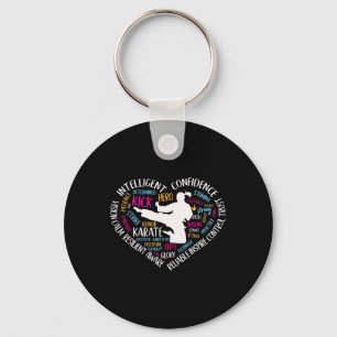 Girls Karate Heart For Teens Women Love Martial Ar Key Ring
