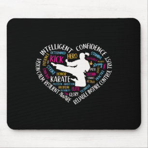 Girls Karate Heart For Teens Women Love Martial Ar Mouse Pad