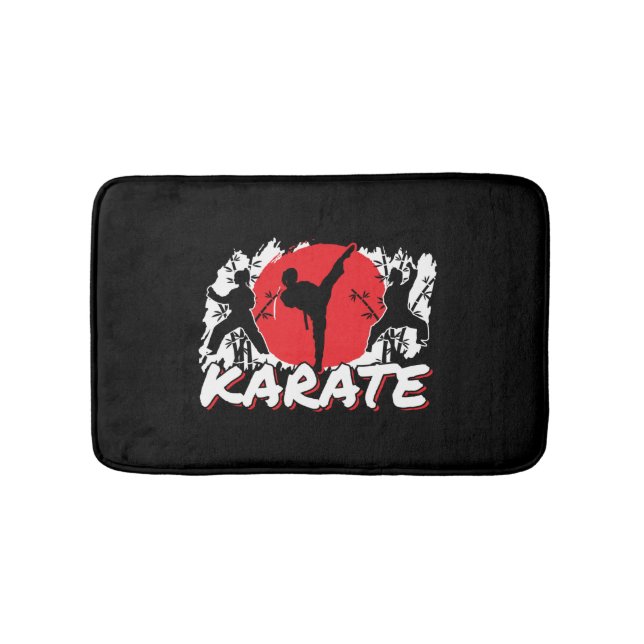 Girls Karate - Patriotic Japan Japanese Theme Bath Mat (Front)