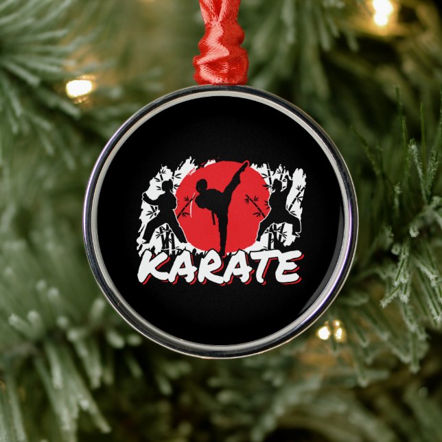 Girls Karate - Patriotic Japan Japanese Theme Metal Tree Decoration (Tree)