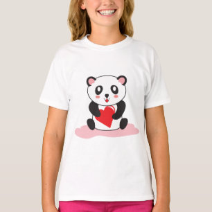 Girls’ Kawaii Panda Shirt – Cute Animal Gift Tee