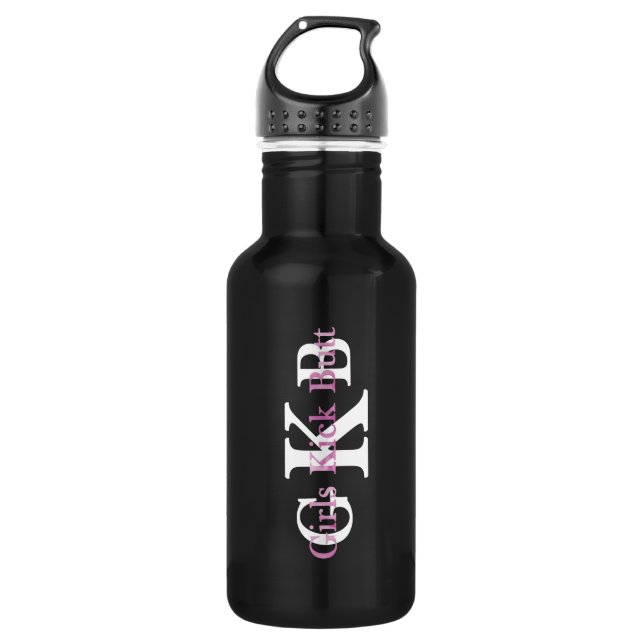 Girls Kick Butt! Water bottle (Front)