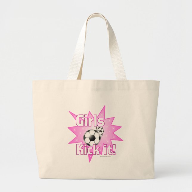 Girls Kick it Large Tote Bag (Front)