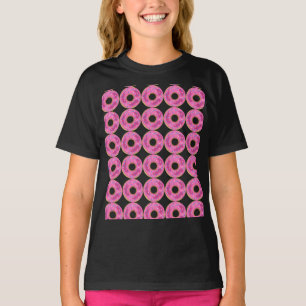 Girls Kids Funny Pink Doughnuts T-shirts