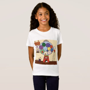 “Girls Kids T-Shirt with Colourful Balloon Illustr