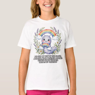 Girls-KJV Bible-Genesis 9:13 Lavender Rainbow Worm T-Shirt