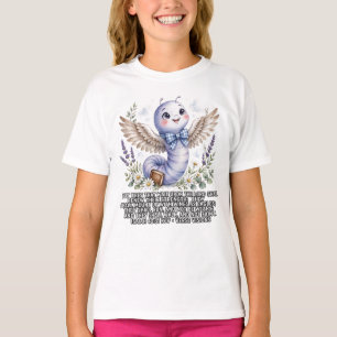 Girls-KJV Bible-Isaiah 40:31 Sweet Lavender Worm T-Shirt