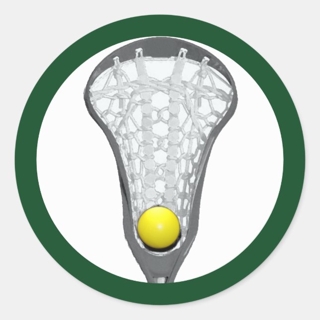 Girls Lacrosse Classic Round Sticker (Front)