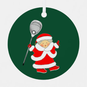 Girls Lacrosse Goalie Ceramic Ornament