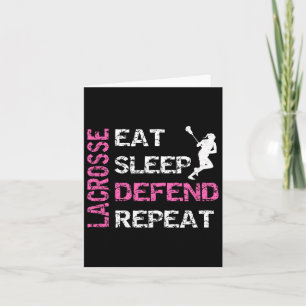 Girls Lacrosse T Shirt Lax Gear Gifts eat Sleep De Card