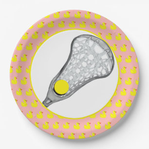 Girls Lacrosse Team Red Paper Plate