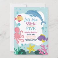 Girls Let's Dive Five 5th Ocean Pink Dolphin Sea