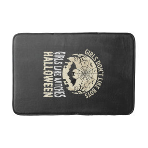 Girls Like Witches Halloween Bat Design_1 Bath Mat