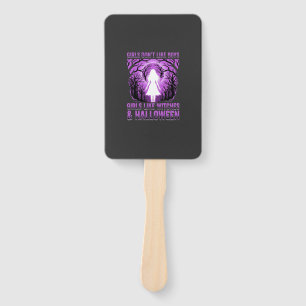 Girls Like Witches Halloween Design Hand Fan