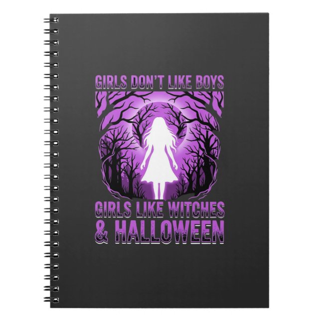 Girls Like Witches Halloween Design Notebook (Front)
