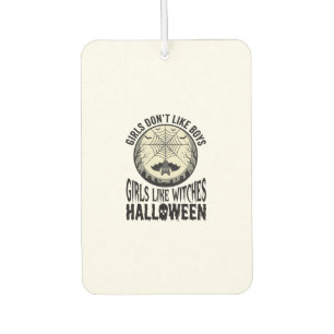 Girls Like Witches Halloween Vintage Vector Design Car Air Freshener