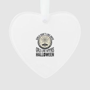 Girls Like Witches Halloween Vintage Vector Design Ornament
