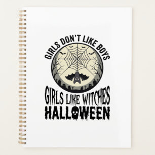 Girls Like Witches Halloween Vintage Vector Design Planner