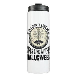 Girls Like Witches Halloween Vintage Vector Design Thermal Tumbler