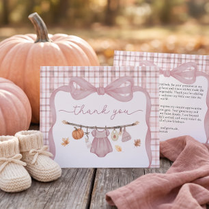 Girl's Little Pumpkin Fall Baby Shower Thank You Card