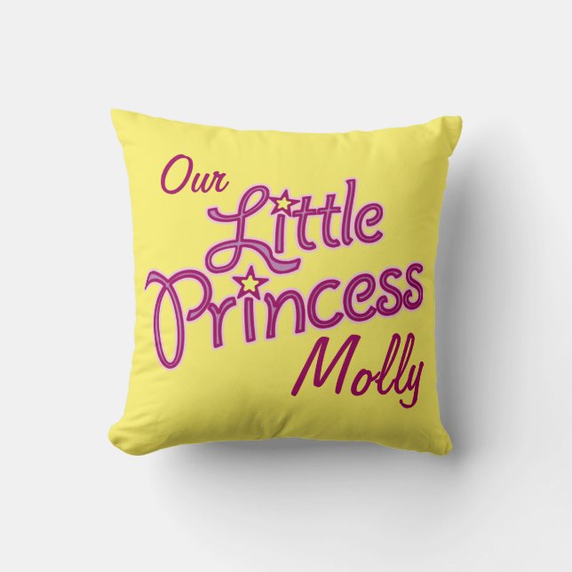 Girls little star princess name & photo pillow (Front)