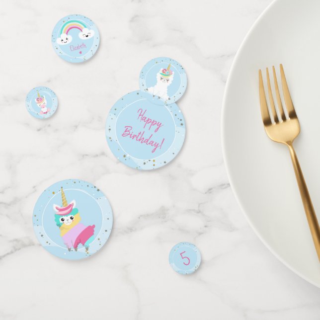 Girls Llamacorn Unicorn Happy Birthday Party Confetti (Group)