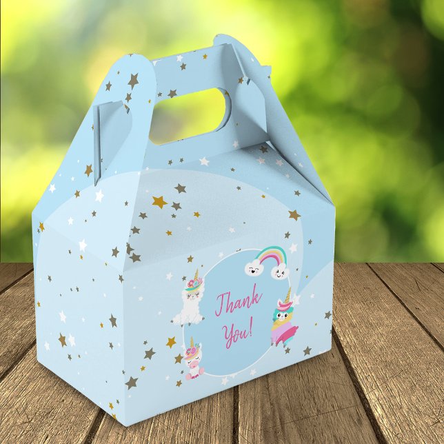 Girls Llamacorn Unicorn Happy Birthday Party Favour Box (Creator Uploaded)