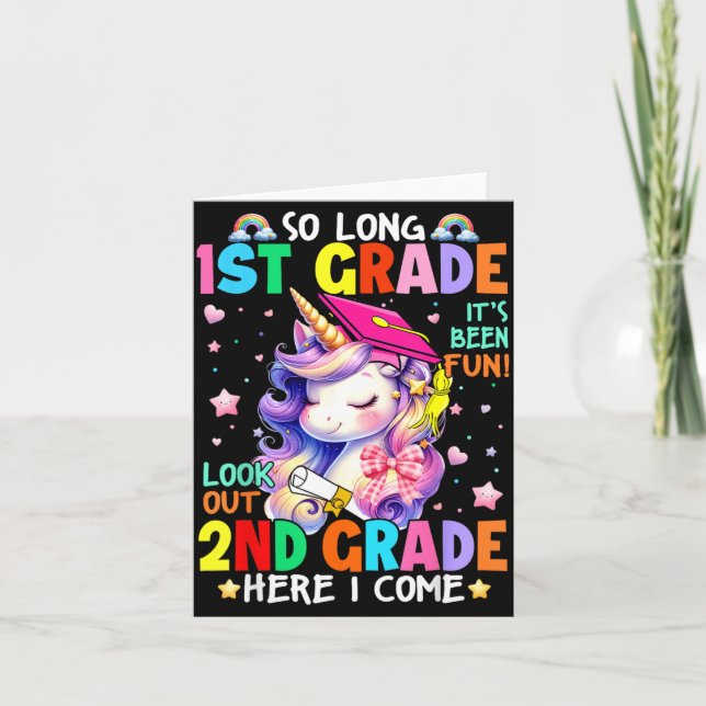 Girls Long 1st Grade 2nd Grade Here Come Card (Front)