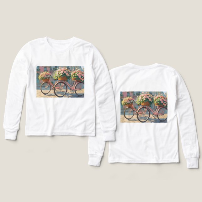 Girl's Long Sleeve Tee. (Design Front & Back)