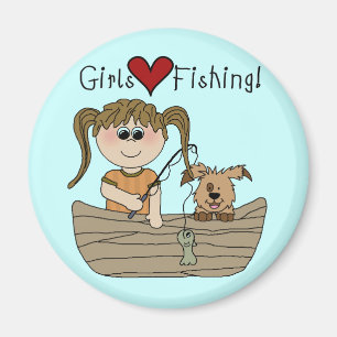 Girls Love Fishing Magnet