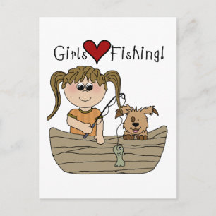 Girls Love Fishing Postcard