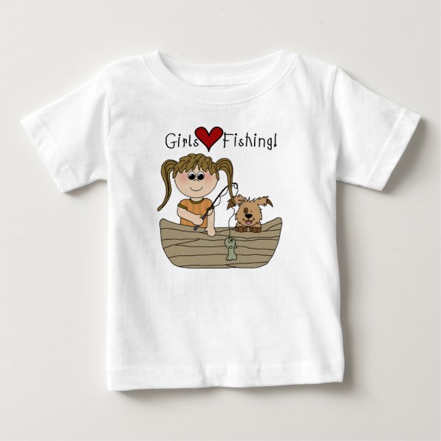 Girls Love Fishing T-shirts and Gifts (Front)